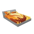 thumbnail image 2 of Ambesonne Tropical Fitted Sheet & Pillow Sham Set, Majestic Sunset View, Full, Burnt Orange, 2 of 2