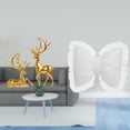 thumbnail image 2 of Estatua de escultura de ciervo,Estatuas de ciervos en pareja para decorar la entrada del hogar.,Figuras de ciervo de resina con diseño moderno y creativo.,Cojín con lazo bonito,Almohada con, 2 of 8