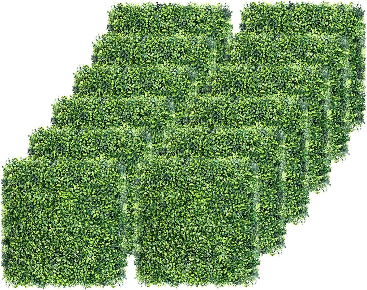 12PCS 20" X 20" Artificial Boxwood Topiary Hedge Plant Grass Backdrop