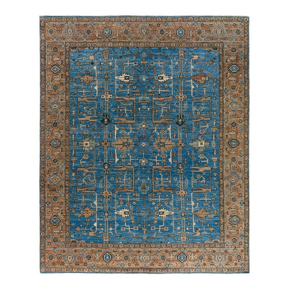 Serapi One-of-a-Kind Hand-Knotted Area Rug - Light Blue, 8' 0" x 10' 0"