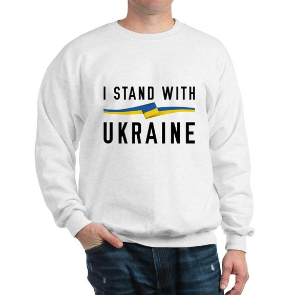 CafePress - I Stand With Ukraine Sweatshirt - Crew Neck Sweatshirt