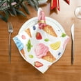 thumbnail image 4 of Iauyy Satin Napkins Set of 4- Multicolor Ice Cream Print DIY Printing Decoration Cloth Napkin- Easy Care for Home/Party, 4 of 8