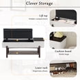 thumbnail image 5 of Euroco Farmhouse Upholstered Storage Bench with Hidden Compartment, Modern Entryway Bench for Living Room, Entryway, and Hallways (Espresso), 5 of 9