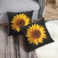 thumbnail image 4 of 4 Pcs Soft Sunflower Decorative Throw Pillow Covers,Print Summer Sunflower Pillowcases 18x18 Inches Square Cushion Covers Black and White and Gray, 4 of 6