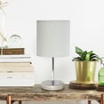 thumbnail image 4 of Creekwood Home 11.81" Chrome Petite Metal Stick Table Lamp with LED Bulb, Slate Gray Shade, 4 of 6
