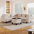 thumbnail image 3 of LuxyHoom 106.5"Merax Modern Sectional Sofa with Movable Storage Ottoman,Convertible 6-Seat L-Shape Corner Sectional Sofa Couch,U Shaped Sectional Sofa for Living Room,Apartment,Beige, 3 of 7