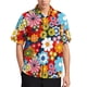 thumbnail image 4 of Blusas estampadas con flores coloridas y estampado completo para hombres, ropa para vacaciones en la playa, camisetas de manga corta con estampado floral brillante en 3D, 4 of 5