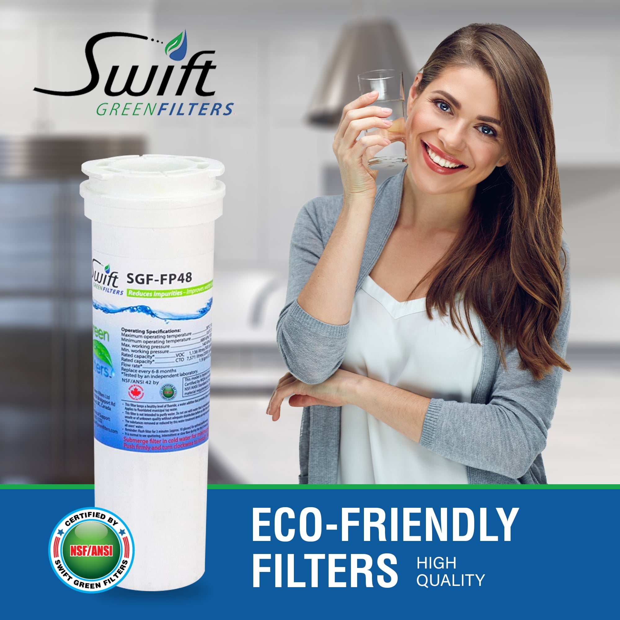 Swift Green Filters SGF-FP48 Replacement for Fisher & Paykel 836848 Refrigerators Water Filters (Pack of 3)