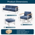 thumbnail image 7 of Unnifurnzi 5 Pieces Patio Furniture Set-Patio Conversation Sets with Swivel Rocking Chairs Patio Couch Set with Outdoor Ottomans for Deck Porch Poolside Balcony-White/Blue, 7 of 7