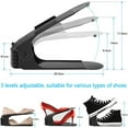 thumbnail image 2 of 10 Pack Adjustable Shoe Rack, Stack Shoes, Shoe Organizer, Space Saving Shoe Rack Holder (Black), 2 of 6