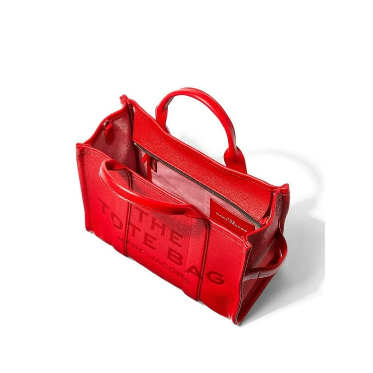 Marc Jacobs The Leather Medium Tote Bag - True Red - Walmart.com