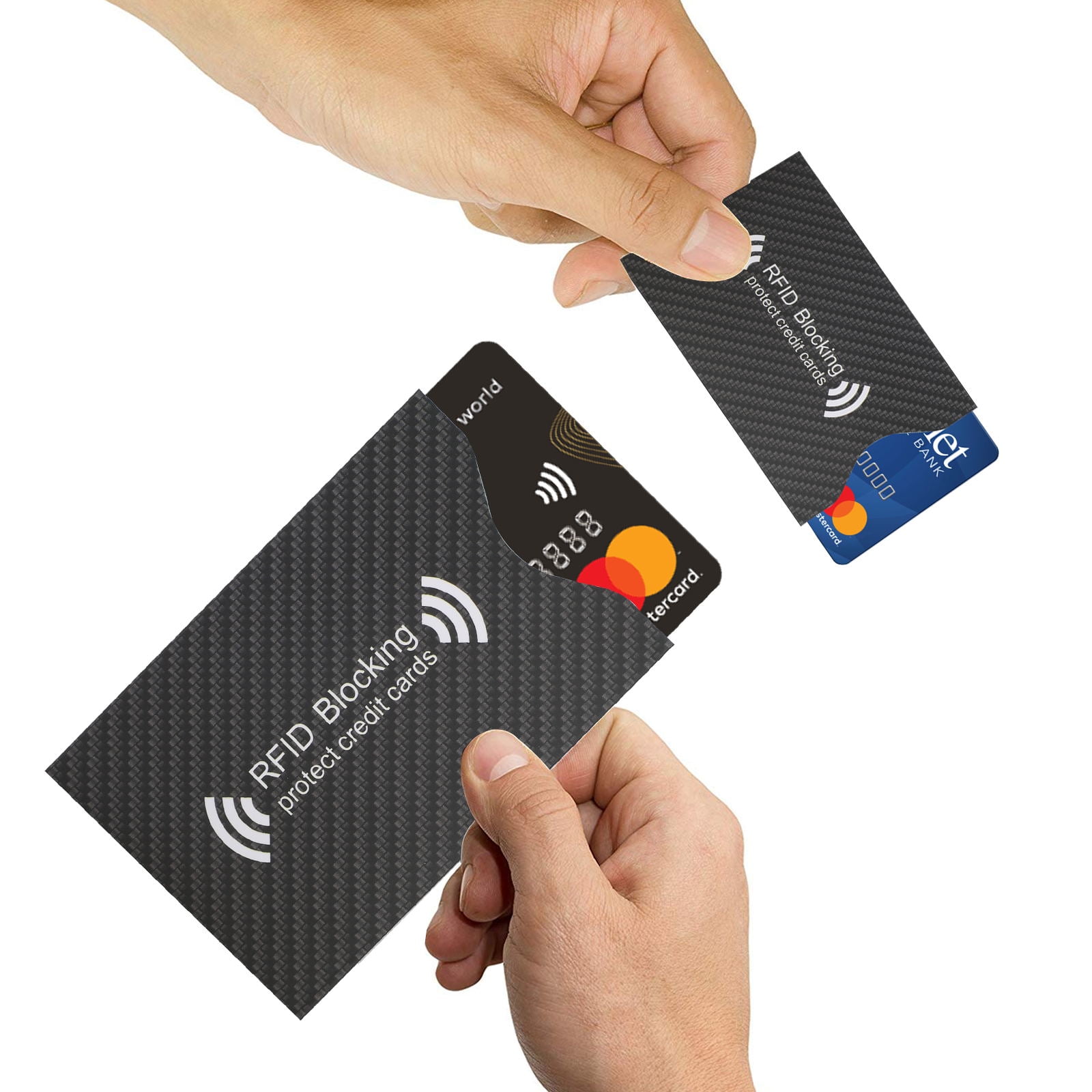 protection sleeves for credit cards Amazon.com: Aigee 28 RFID Blocking Sleeves (24 Credit Card Protector  Holders in 12 colors & 4 Passport Protectors), Identity Theft Protection  Secure Sleeve for Credit Cards, Debit Card, 2pcs Clear Plastic Sleeve : main image 1
