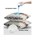 thumbnail image 5 of Memorial Day Patriotic Blue and Red Star Outdoor Pillow Covers Waterproof Throw Pillow Cover 18x18 Set of 2,Decorative Pillowcases Cushion Case for Patio Sofa Couch,American Flag on Cotton Linen, 5 of 7