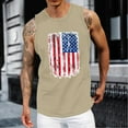 thumbnail image 4 of Caqnni Men's Tank Tops Summer Casual Novelty Sleeveless Shirt Unisex Colorful Graphics Top Tees Shirt USA Flag Top (Z05-Beige,XXL), 4 of 4