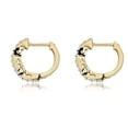 thumbnail image 2 of AVORA 10K Yellow Gold Curved Simulated Diamond CZ Huggie Hoop Earrings, 2 of 6