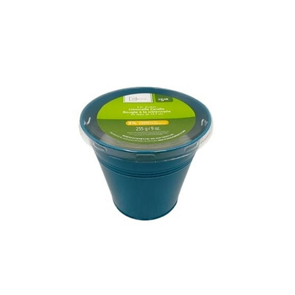 Bougie Mainstays 5 dans un seau à la citronnelle – Bleu lac