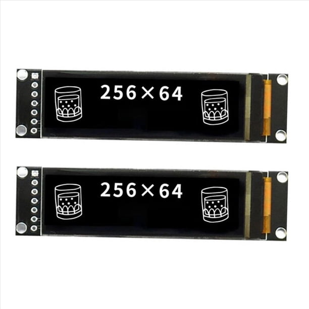 2X Módulo de Pantalla OLED de 2,08 Pulgadas, Matriz de Puntos de 256 X 64, Controlador SH1122, Interfaz SPI de 7 Pines, Escala de Grises de 16