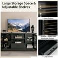 thumbnail image 4 of Topcobe TV Stand for TVs up to 70" with Glass Doors Cubbies and Drawer, TV Furniture for Living Room, TV Stands with Storage, Black, 4 of 9