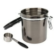 thumbnail image 1 of Coffee Container, Stainless Steel Prevent Harmful Oxidation Airtight Coffee Canister Prevent Air Entry Humanized Design  For Beverage Stores For Tea White Fuel Injection 1.2L,Black, 1 of 8