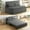 Light Gray, variant on BALUS 62" Linen Queen Size Pull Out Sofa Bed, " Convertible Loveseat Sleeper Sofa with 2 Pillows and Foldable Mattress, Dark Gray