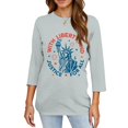thumbnail image 4 of 250th Anniversary Printed Women Shirts Casual 250 Years Of Freedom T Shirt 3/4 Sleeve Tshirts Patriotic Tops, 4 of 5