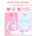thumbnail image 5 of YOYOTUNE Auriculares Bluetooth para niños, orejas de gato con luz LED, auriculares inalámbricos para niños, Bluetooth 5.1 y sonido estéreo, plegable, diadema ajustable, auriculares para niños con micr, 5 of 5
