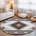 Aztec Southwestern Area Rug, Ethnic Tribal Style Geometric Red Grey Non ...