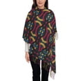 thumbnail image 1 of Foulard à Franges pour Femme, Châle Long à Motif Géométrique Rétro, Léger et Chaud, 1 of 6