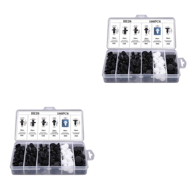 Sidaley Clip de sujeción de 100 uds, remache de pasador de empuje para carrocería de coche, retenedor de Panel embellecedor de puerta de Tipo 1 2piezas