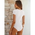 thumbnail image 5 of ANRABESS Ribbed Knit Bodysuit Top for Women Short Sleeve Scoop Neck Fitted One Piece Shirt, Casual Summer Going Out Top, 5 of 9