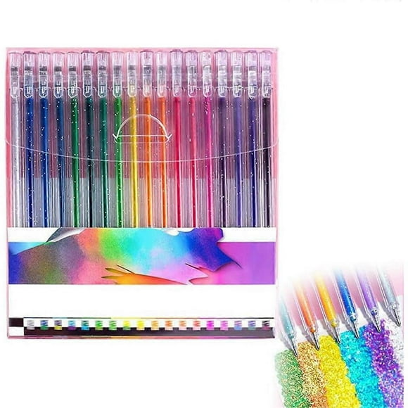 Glitter Gel Pen Set, 18 PCS Glitter Gel Pens Colored Glitter Markers