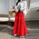 thumbnail image 2 of TaTaai Women Casual Solid Tulle Elastic Waist Layered Cake Skirt Knee Length Street Style Party Wear Lightweight Breathable Non-See-Through Stylish Skirt Gift, 2 of 5