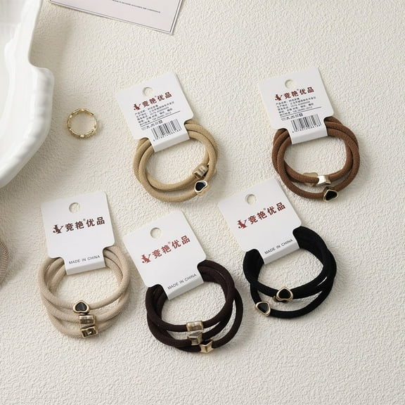 15 Pack Pony Hair Ties - Black - Ponytail Holders - No Damage Hair Accessories for Women