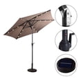 thumbnail image 5 of 9ft Patio Solar Umbrella, LED Outdoor Market Umbrella with Crank & Tilt, Beige UV Protection, 5 of 9