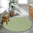 thumbnail image 4 of Green 4ft Round Rug, Farmhouse Burlap Solid Green Color Modern Linen Texture Non-Skid Rubber Backing Large Area Rugs - Living Room Bedroom Home Office, Indoor Floor Mat Carpets Washable Rug, 4 of 9