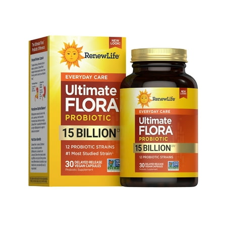 Renew Life Ultimate Flora Probiotic Capsules | 15 Billion CFU | 30 Count