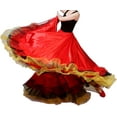 thumbnail image 4 of Adult Elastic Waistband Spanish Flamengo Dance Long Skirt Women Gypsy Lady Paso Doble Dancewear, 4 of 6