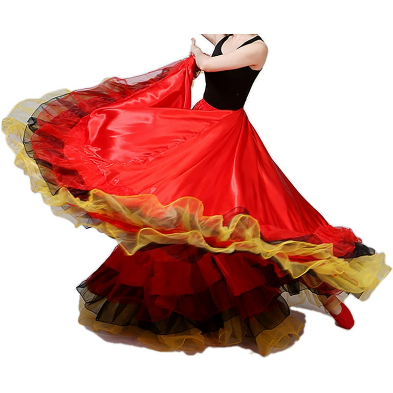 open lace back dress Spanish Flamenco Dress Elegancia in Red 34 main image 1