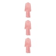 thumbnail image 4 of QualitChoice 1/2/3/5 Summer Front Open Casual Style Sleepwear Girls Simple Long Sleeve Sleep Robe Home Hotel Cotton Clothing Pink L 3PCS, 4 of 6