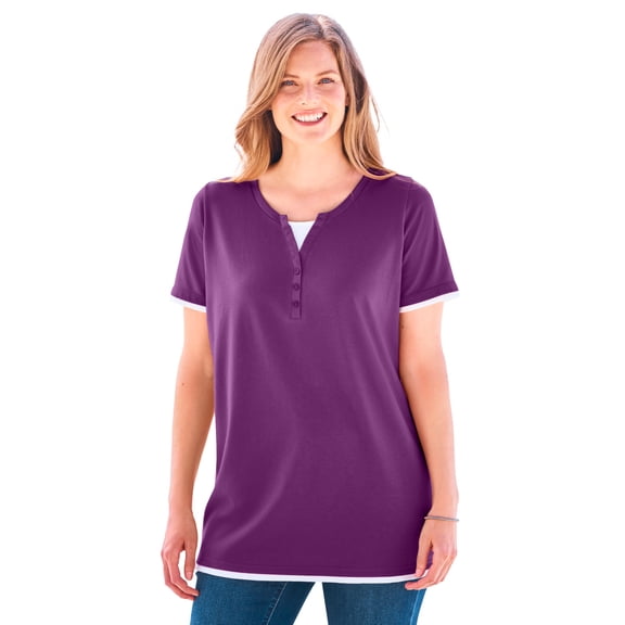 Woman Within Plus Size Layered-Look Tee