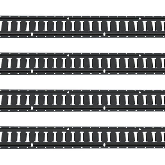 Complete E-Track Rail Kit – 4 Rails, 8 Anchors, 4 D-Rings & 2 Straps – 2000lbs for Bike & Motorcycle Transport