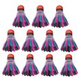 thumbnail image 1 of Entrenamiento de pajaritos de Bádminton de plumas de ganso Sunnimix 11x colorido 11 plumas de colores, 1 of 8