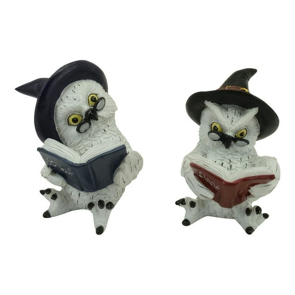 FC Design 3.5"H 2-PC Owl Reading Figurine Set Statue Sculpture Ornament Decoration Home/Room Decor and Unique Gift Ideas for Housewarming, Holidays and Birthdays