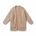 thumbnail image 6 of GiLiling Girls Cardigan Open Front Popcorn Knit Long Sleeve Sweaters Coat Fuzzy Knit Outwear with Pockets Warm Winter Cardigans (Khaki, 5-6 Years), 6 of 6