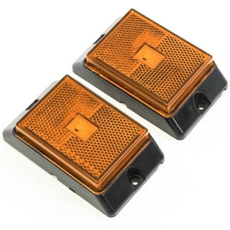 Red Hound Auto 2 Amber LED Side Marker Lights 4 Inches Truck Trailer Pickup Boat