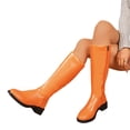 thumbnail image 6 of Willtoo Knee High Boots for Women , Round Toe Low Block Heel Fashion Boots, Smooth Upper Bright Color Boots Side Zipper Non Slip Casual Walking Shoes, 6 of 6