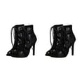 thumbnail image 4 of Sonducket Sandalias negras asequibles para mujer con tacón alto para baile, sandalias de mujer, sandalias de tacón, zapatos de baile, botas Negro treinta y siete 2piezas, 4 of 6