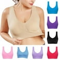 thumbnail image 4 of Women Plus Size Solid Color Wire-Free Sport Bra with Pads 2XL 3XL 4XL(US size), 4 of 4