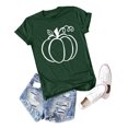 thumbnail image 2 of Gunia Halloween Shirts For Women Pumpkin Graphic Print Short Sleeve Crew Neck Casual Thanksgiving Tops Tee Tshirts Green S-3Xl, 2 of 3