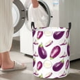 thumbnail image 4 of purple Eggplant slices Laundry Basket, Laundry Hamper Waterproof Laundry Bag Clothes Hamper Laundry Bin with Handles for Bedroom, Living Room, Kids Room-#, 4 of 5